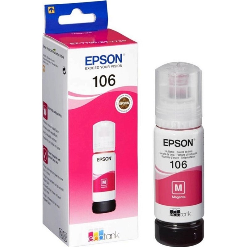 Epson 106 Magenta - Bouteille d'encre d'origine C13T00R340