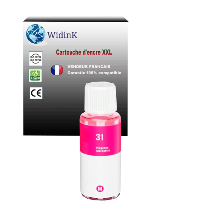 Bouteille d'encre générique HP 31 (1VU27AE)- Magenta - 70ml