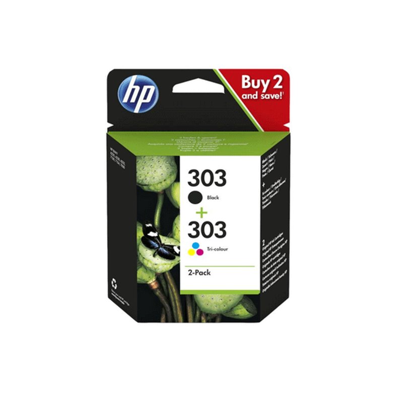 Lot de 2 Cartouche d'encre original HP 303 (3YM92AE) - (Noire+Couleur) - 200p + 165p