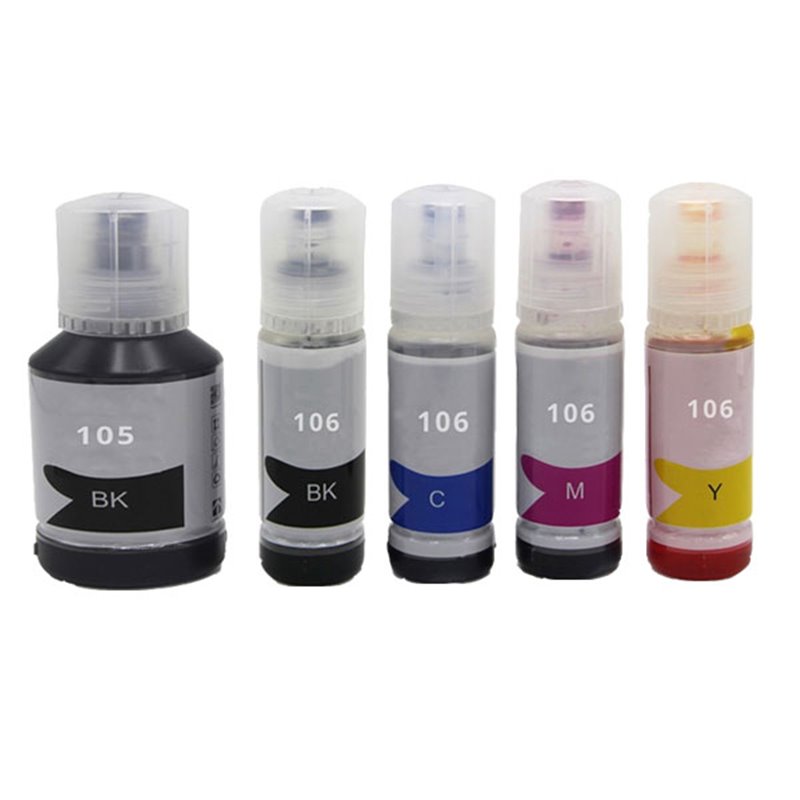 Lot de 5 Bouteilles d'encre compatibles ave EPSON 105 / 106