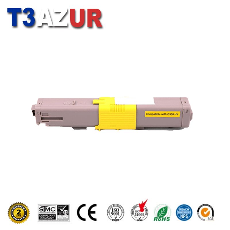 Toner compatible OKI C301DN/C321DN/MC342DN - Jaune- 1 500 pages