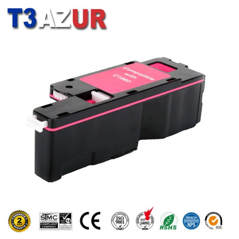 Toner compatible Dell C1660W (593-11128/V3W4C/4J0X7)- Magenta - 1 000 pages