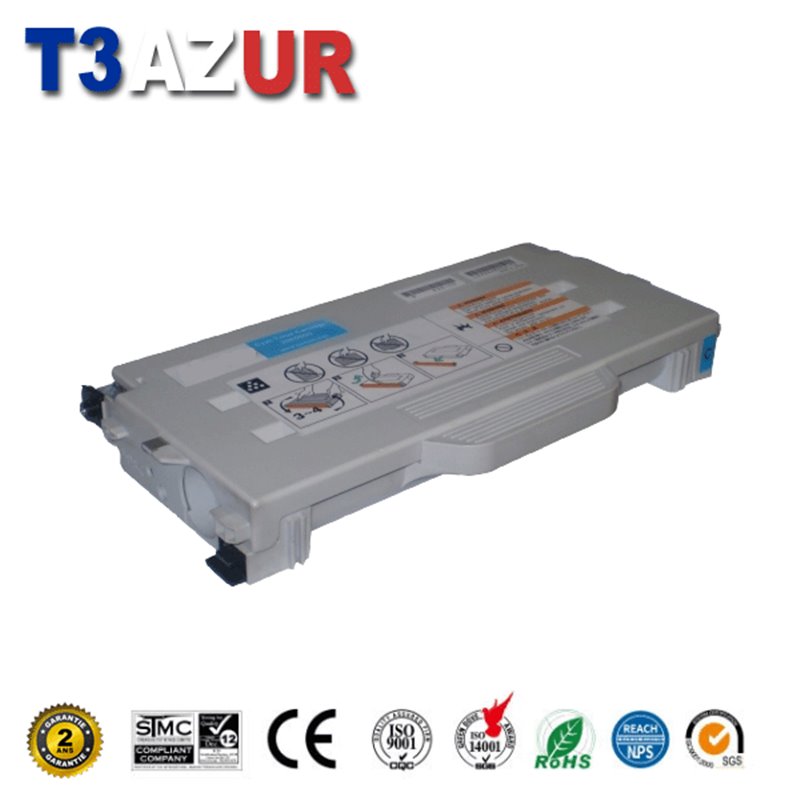 Toner Laser compatible avec Lexmark C510 (20K1400) Cyan - 6 500p