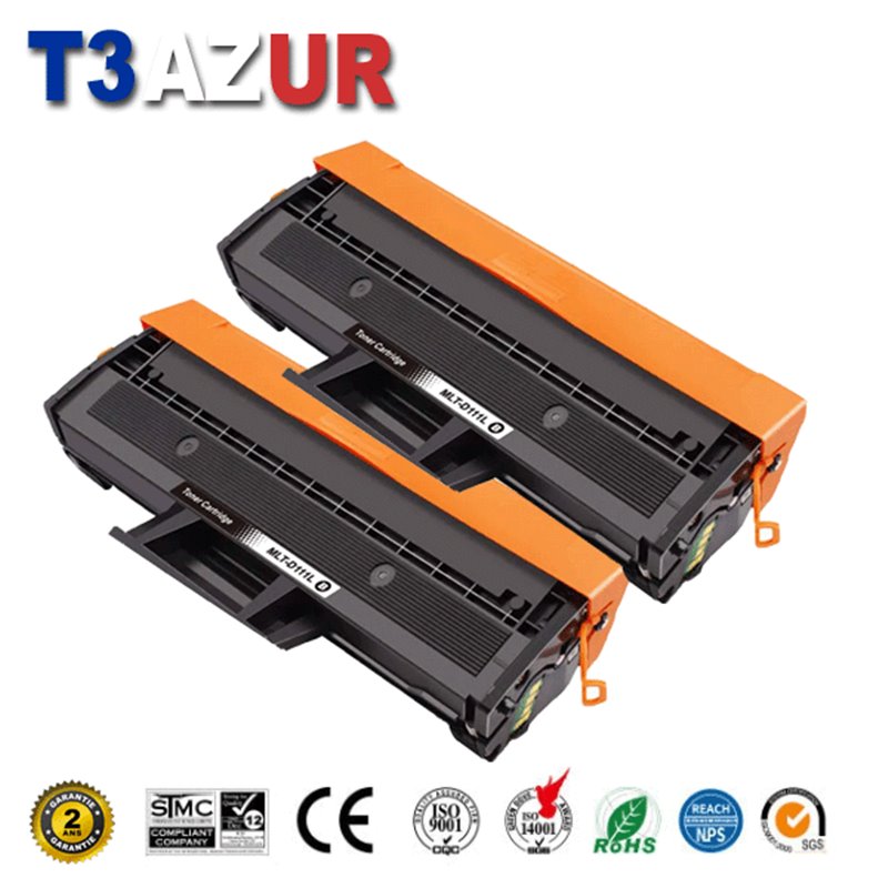 Lot de 2 Toners compatibles Samsung MLT-D111L/MLT-D111S (SU799A/SU810A) - 1 800 pages