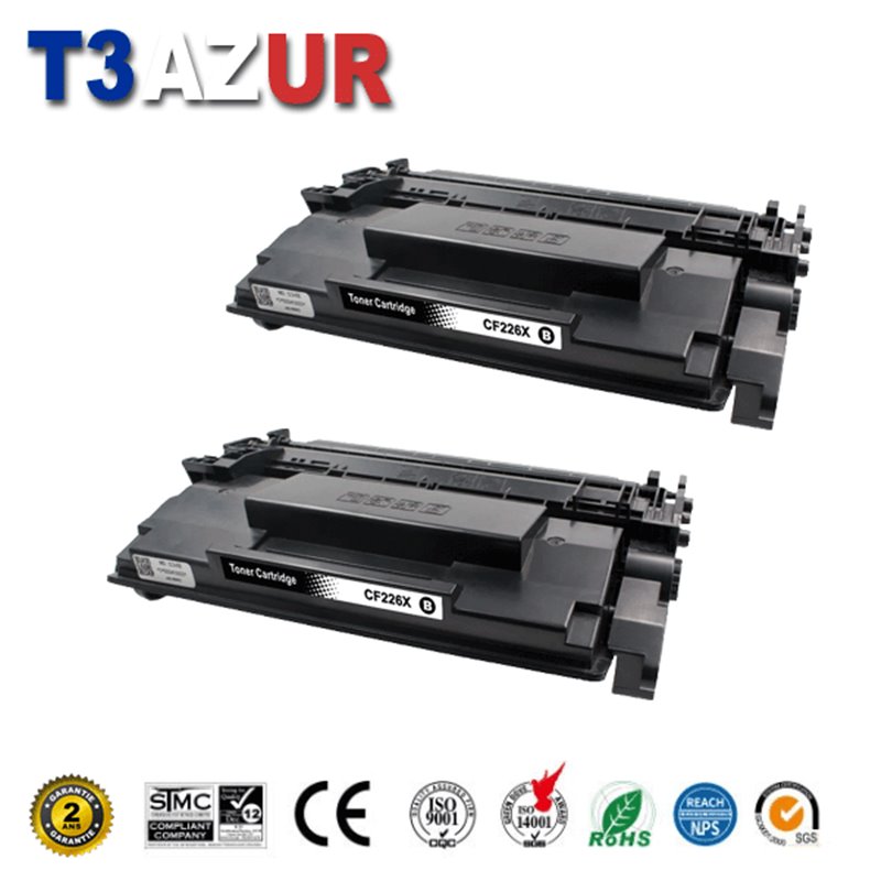 Lot de 2 Toners compatibles HP CF226X (26X) - 9 200 pages