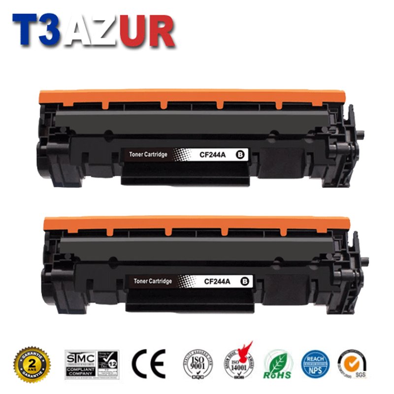 Lot de 2 Toners compatibles HP CF244A (44A) -1 000 pages