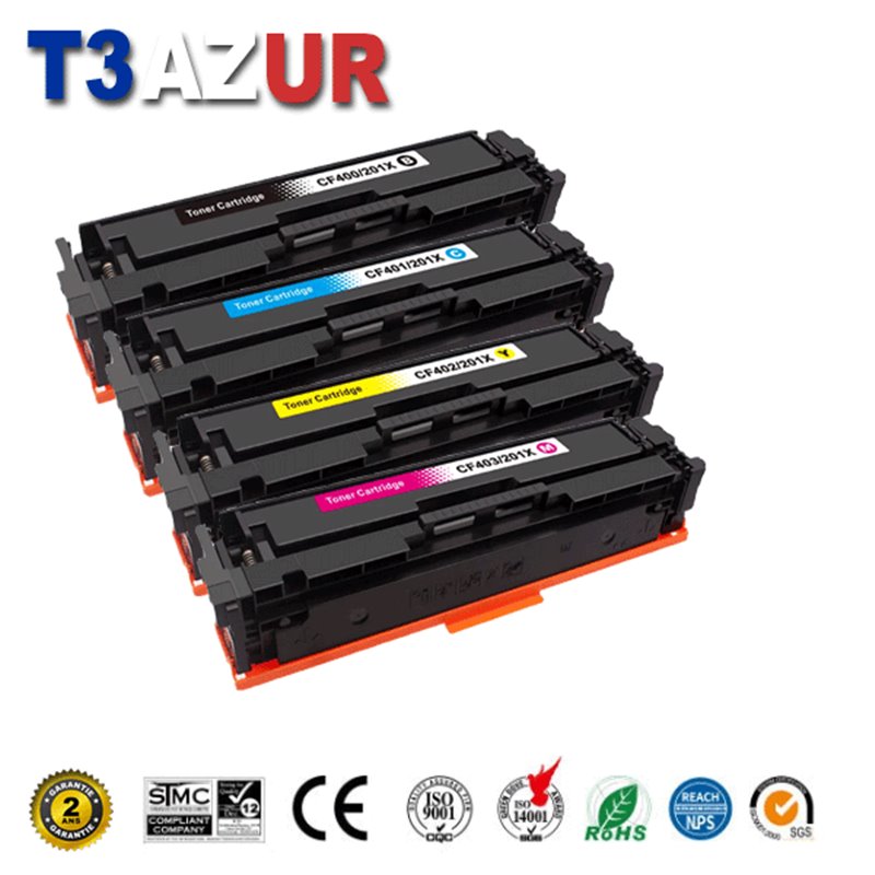 Lot de 4 Toners compatibles HP CF400X/ CF401A/ CF402A/ CF403A