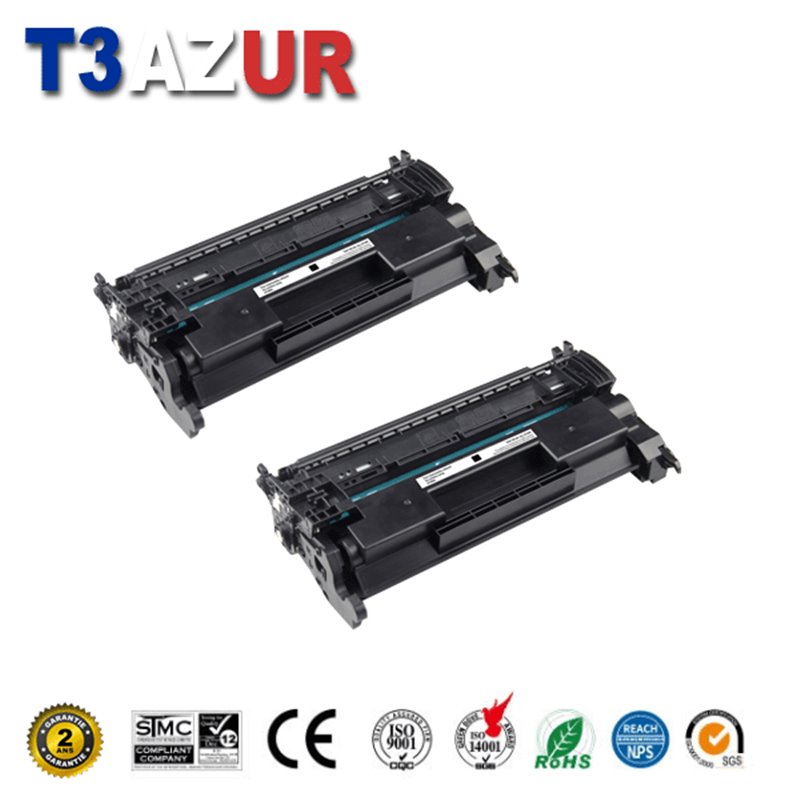 Lot de 2 Toners compatibles HP CF226A (26A) - 3 200 pages