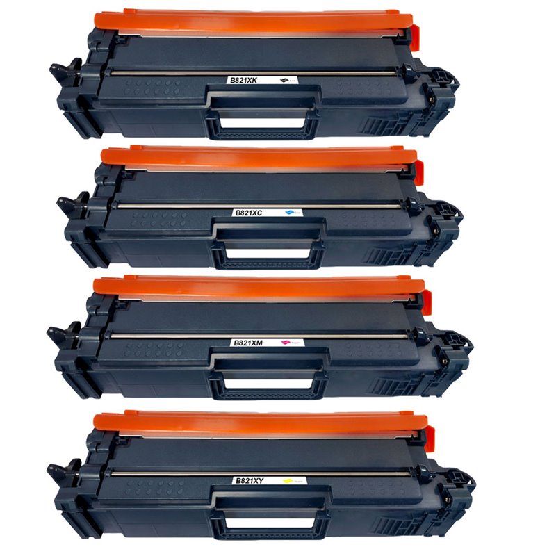 Lot de 4 Toners compatibles Brother TN821XL