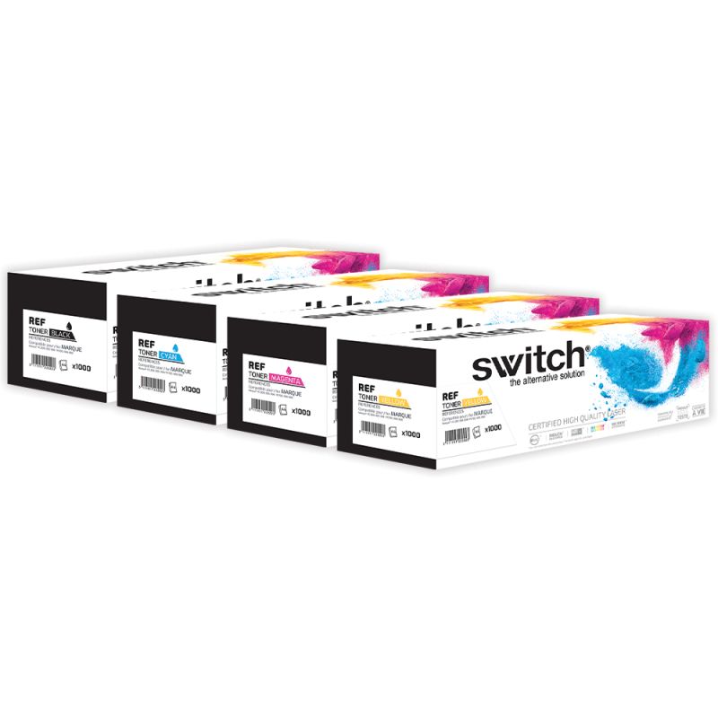 SWITCH - Lot de 4 Toners compatibles Brother TN247/ TN243