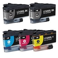 Lot de 5 Cartouches compatibles Brother LC426XL (2N+1C+1M+1Y)