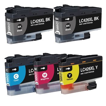 Lot de 5 Cartouches compatibles Brother LC426XL (2N+1C+1M+1Y)