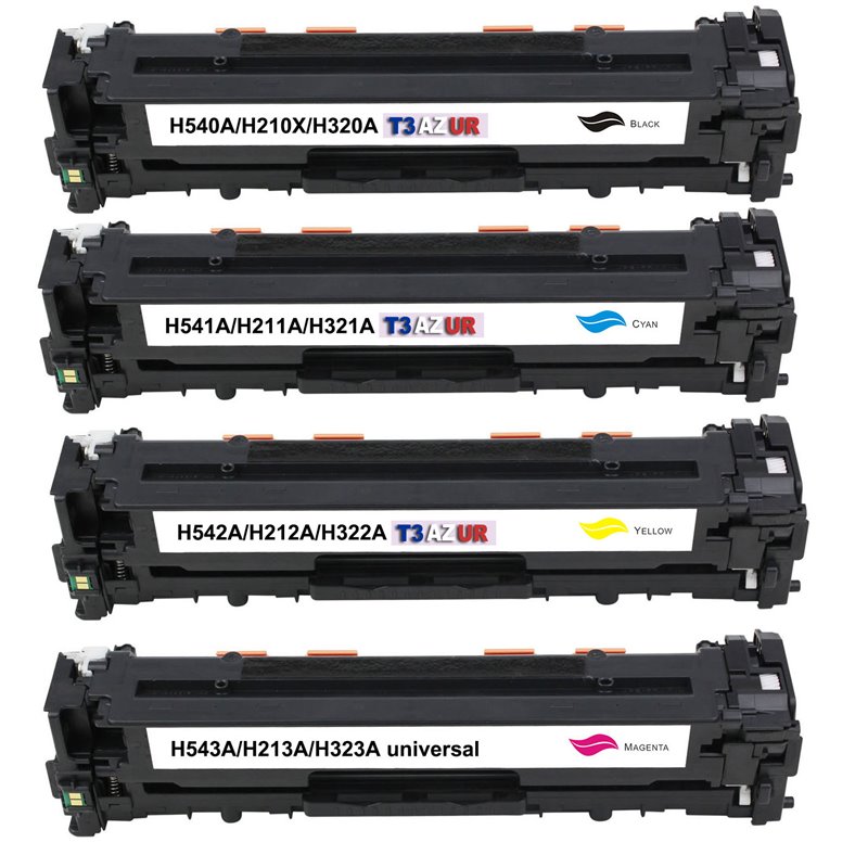 Lot de 4 Toners compatibles avec HP CB540A - Noire - 2 200 pages