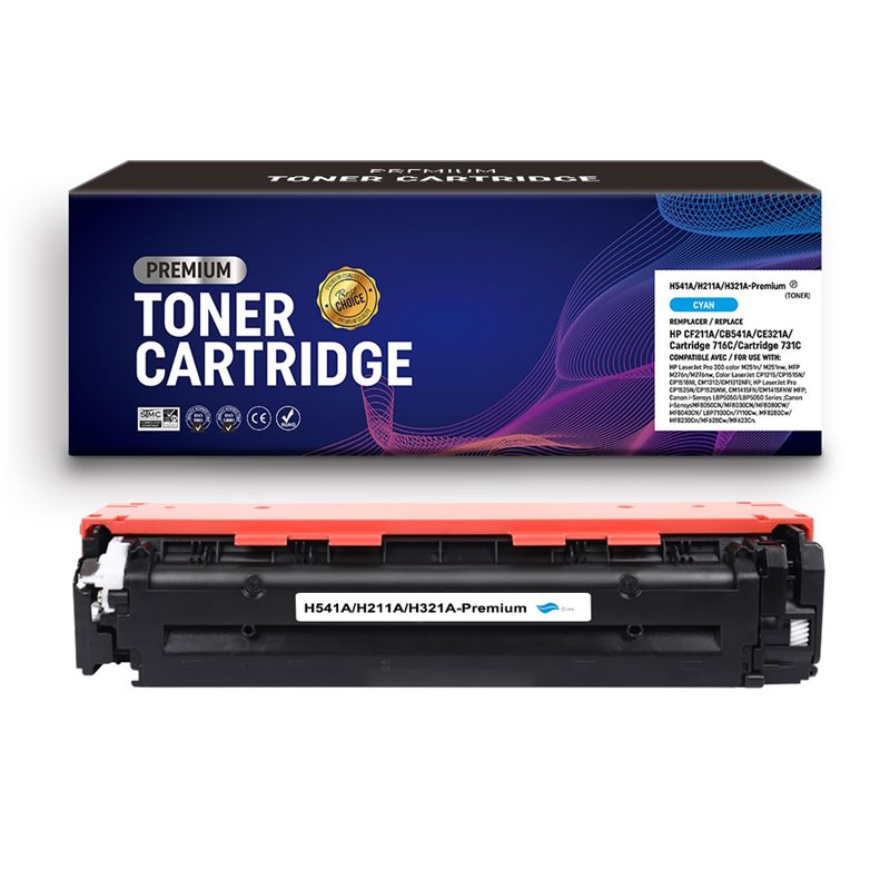 Premium Compatible - Toner compatible avec HP CB541A - Cyan- 1 400 pages