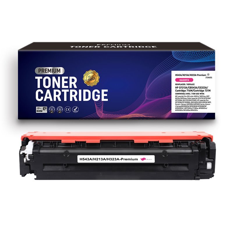 Premium Compatible - Toner compatible avec HP CB543A Magenta -1 400 pages