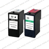 Cartouche compatible Lexmark 32 (18CX032E) + 33 (18CX033E)