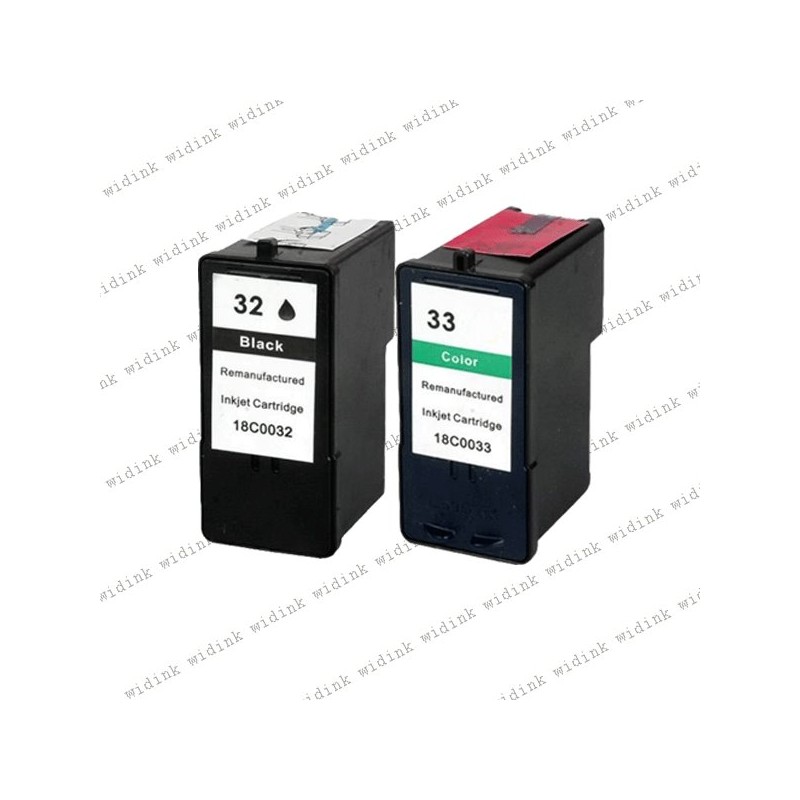 Cartouche compatible Lexmark 32 (18CX032E) + 33 (18CX033E)