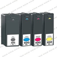 Lot de 4 Cartouches compatibles Lexmark 100XL