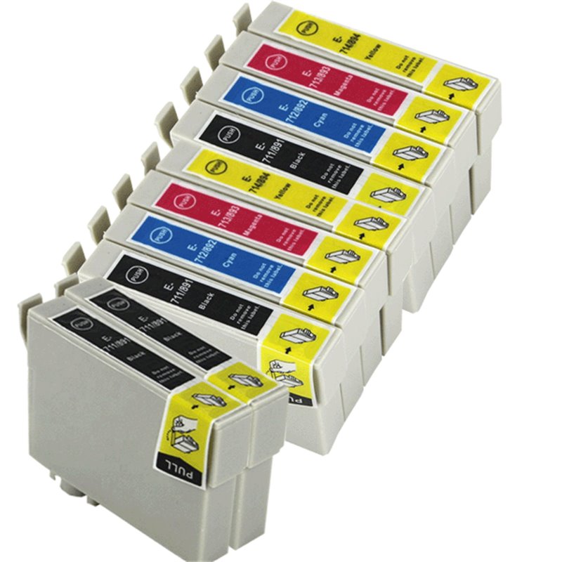 Lot de 10 Cartouches compatibles Epson T0711-T0714 (T0715 / T0895)