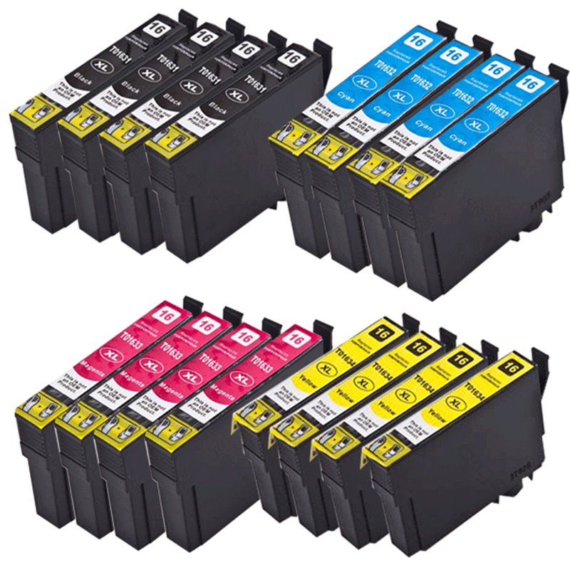 Lot de 16 Cartouches compatibles Epson T1631 - T1634