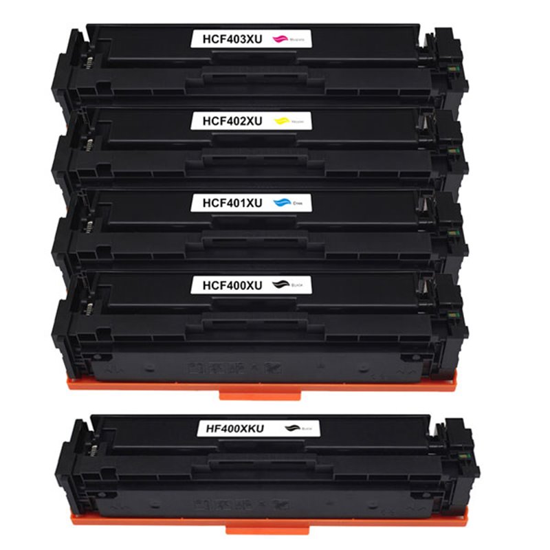 Lot de 5 Toners compatibles HP CF400X/ CF401A/ CF402A/ CF403A