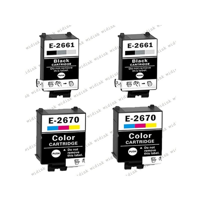 Lot de 4 Cartouches compatibles Epson T2661 - T2670